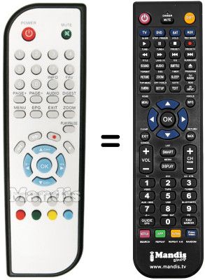 Comandament a dist&agrave;ncia equivalent DIGIQUEST DG3300 PVR (ver. 2)